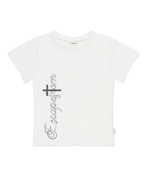ESCAPEFROM(エスケープフロム)の「バーティカルロゴプリントスリムフィット半袖Tシャツピンク(Tシャツ/カットソー・レディース・その他・LARGE/MEDIUM)」の3枚目の写真