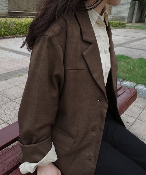 SallyLunn(サリーラン)の「【azusa×SallyLunn】Relaxed Tailored Jacket / リラックステーラードジャケット(テーラードジャケット・レディース・ダークブラウン/ブラウン・FREE)」の19枚目の写真