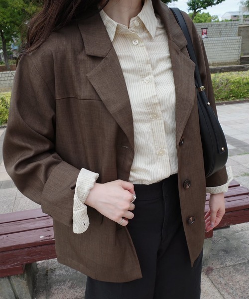 SallyLunn(サリーラン)の「【azusa×SallyLunn】Relaxed Tailored Jacket / リラックステーラードジャケット(テーラードジャケット・レディース・ダークブラウン/ブラウン・FREE)」の21枚目の写真