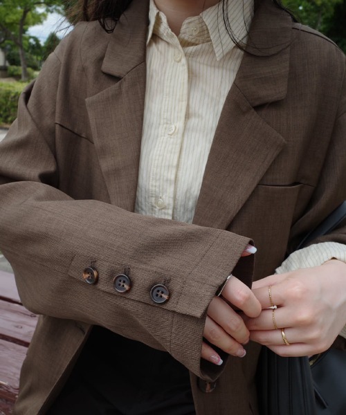 SallyLunn(サリーラン)の「【azusa×SallyLunn】Relaxed Tailored Jacket / リラックステーラードジャケット(テーラードジャケット・レディース・ダークブラウン/ブラウン・FREE)」の20枚目の写真
