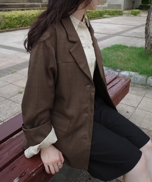SallyLunn(サリーラン)の「【azusa×SallyLunn】Relaxed Tailored Jacket / リラックステーラードジャケット(テーラードジャケット・レディース・ダークブラウン/ブラウン・FREE)」の18枚目の写真