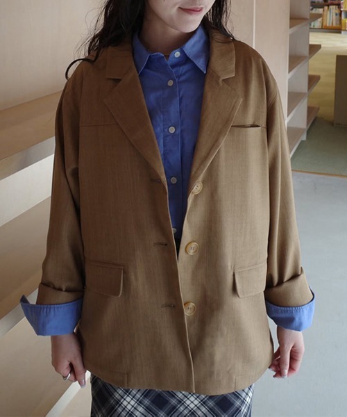 SallyLunn(サリーラン)の「【azusa×SallyLunn】Relaxed Tailored Jacket / リラックステーラードジャケット(テーラードジャケット・レディース・ダークブラウン/ブラウン・FREE)」の3枚目の写真