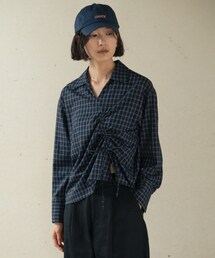 GALLEST | バイアスシャーリングチェックシャツ(シャツ/ブラウス)