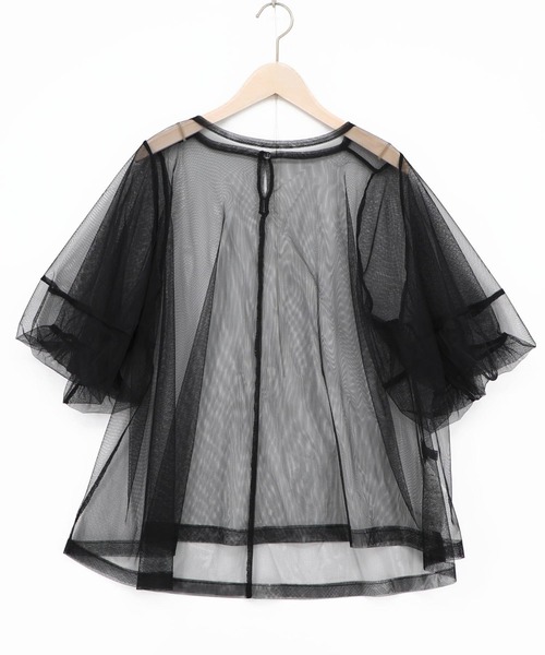 iS ScoLar（イズスカラー）の「562266：チュール＆彫像柄タンク SETトップス（Tシャツ/カットソー・レディース・ブラック/オフホワイト・M）」の20枚目の写真