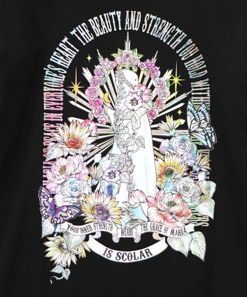 iS ScoLar（イズスカラー）の「562266：チュール＆彫像柄タンク SETトップス（Tシャツ/カットソー・レディース・ブラック/オフホワイト・M）」の18枚目の写真