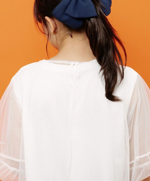iS ScoLar（イズスカラー）の「562266：チュール＆彫像柄タンク SETトップス（Tシャツ/カットソー・レディース・ブラック/オフホワイト・M）」の5枚目の写真