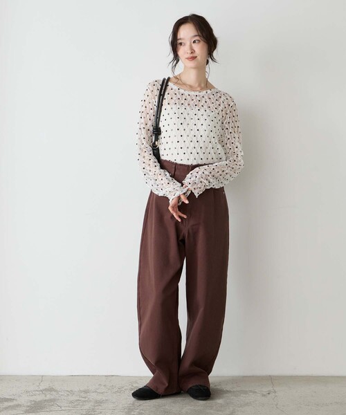 forksy.(フォルクシー)の「【forksy.】レースシアー シャーリングロンT / 花柄・ドット(Tシャツ/カットソー・レディース・ブラック系/グレー系/ブラック系1/グレー系1/ホワイト系1/ホワイト系・FREE)」の17枚目の写真