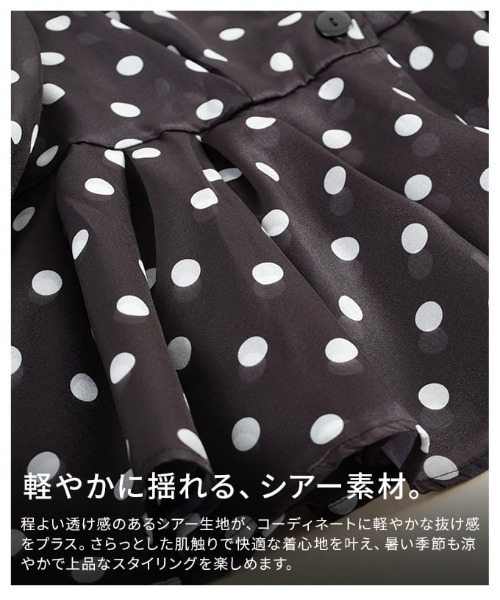 Sawa a la mode(サワアラモード)の「ドット柄シアーペプラムブラウス(シャツ/ブラウス・レディース・ブラック・FREE)」の11枚目の写真