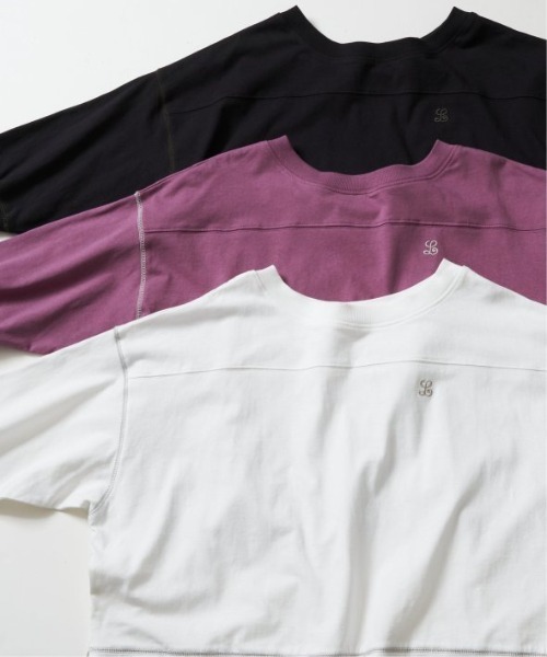 LBC(エルビーシー)の「コットンリブフットボール七分袖Tシャツ(Tシャツ/カットソー・レディース・ホワイト/ブラック/パープル・M/L)」の7枚目の写真