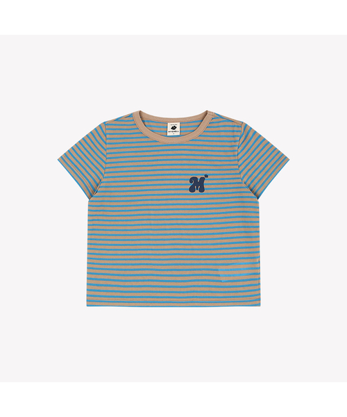 MYSHELL（マイシェル）の「ソフリー ストライプ クロップ 半袖Tシャツ_40943TS（Tシャツ/カットソー・レディース・レッド/ベージュ・FREE）」の2枚目の写真