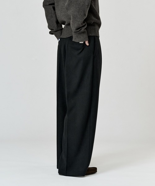 WETTEMPT（ウィテンプト）の「FLANNEL 2 TUCK SLACKS / フランネル2タックスラックス（スラックス・メンズ・ブラック/チャコールグレー・MEDIUM/LARGE/SMALL）」の7枚目の写真