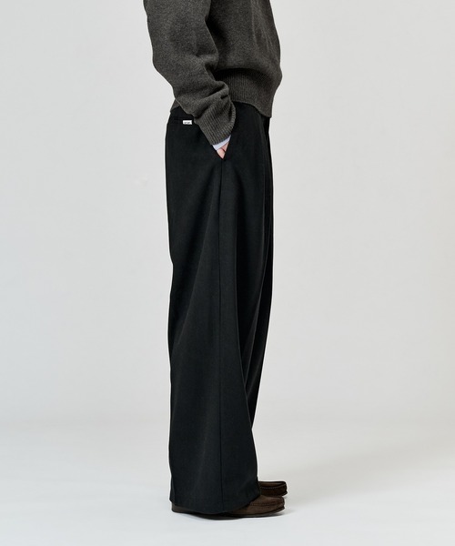 WETTEMPT（ウィテンプト）の「FLANNEL 2 TUCK SLACKS / フランネル2タックスラックス（スラックス・メンズ・ブラック/チャコールグレー・MEDIUM/LARGE/SMALL）」の8枚目の写真