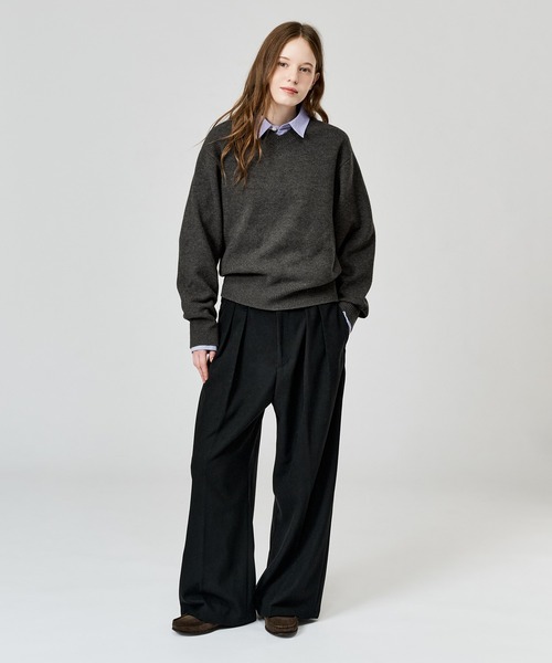 WETTEMPT（ウィテンプト）の「FLANNEL 2 TUCK SLACKS / フランネル2タックスラックス（スラックス・メンズ・ブラック/チャコールグレー・MEDIUM/LARGE/SMALL）」の12枚目の写真