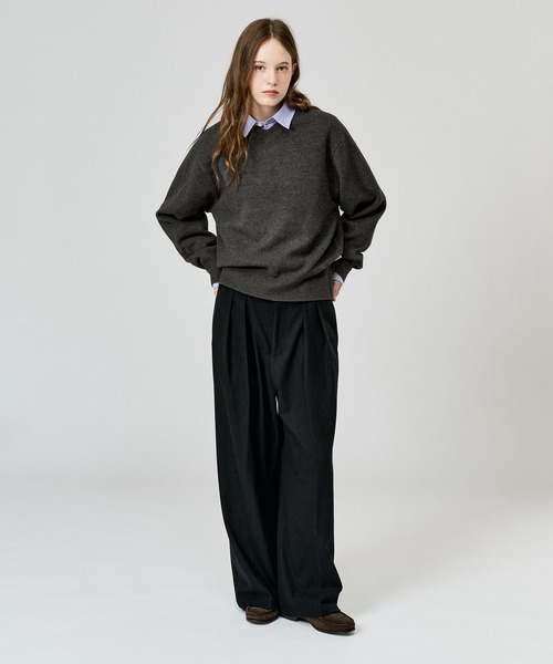 WETTEMPT（ウィテンプト）の「FLANNEL 2 TUCK SLACKS / フランネル2タックスラックス（スラックス・メンズ・ブラック/チャコールグレー・MEDIUM/LARGE/SMALL）」の13枚目の写真