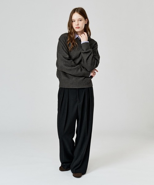 WETTEMPT（ウィテンプト）の「FLANNEL 2 TUCK SLACKS / フランネル2タックスラックス（スラックス・メンズ・ブラック/チャコールグレー・MEDIUM/LARGE/SMALL）」の14枚目の写真