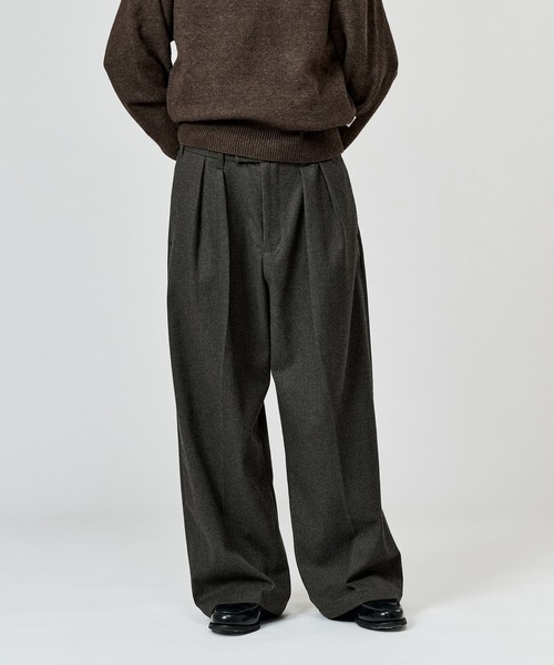WETTEMPT（ウィテンプト）の「FLANNEL 2 TUCK SLACKS / フランネル2タックスラックス（スラックス・メンズ・ブラック/チャコールグレー・MEDIUM/LARGE/SMALL）」の19枚目の写真