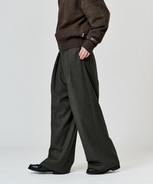 WETTEMPT（ウィテンプト）の「FLANNEL 2 TUCK SLACKS / フランネル2タックスラックス（スラックス・メンズ・ブラック/チャコールグレー・MEDIUM/LARGE/SMALL）」の20枚目の写真