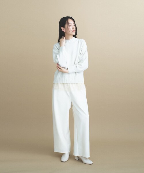 cloenc(クロエンス)の「【美フォルム】ラメハイネックニット(ニット/セーター・レディース・ブルーグリーン/ワインレッド/ボルドー/グレー系その他7/ベージュ系その他7/オフホワイト/パープル系1・02)」の9枚目の写真