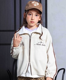 nexchic（ネクシック）の「レースラインリボン刺しゅうトラックジャケット(110~150cm)（その他アウター）」