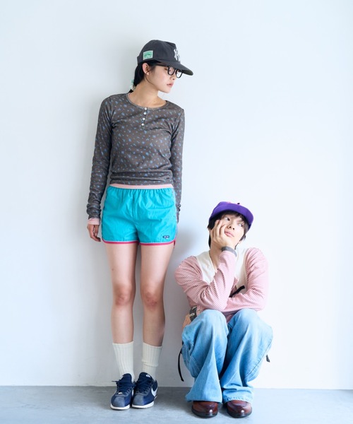 common gull products.(コモンガルプロダクツ)の「ひとえふたえパックロンtee(Tシャツ/カットソー・レディース・パープル系/チャコール/レッド系/ミント/ネイビー/サックスブルー・SMALL/MEDIUM/LARGE)」の11枚目の写真