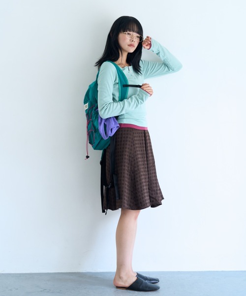 common gull products.(コモンガルプロダクツ)の「ひとえふたえパックロンtee(Tシャツ/カットソー・レディース・パープル系/チャコール/レッド系/ミント/ネイビー/サックスブルー・SMALL/MEDIUM/LARGE)」の13枚目の写真
