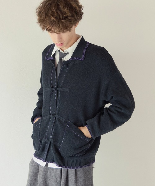 PBLIM（ページボーイリム）の「《UNISEX》チャイナポロニット（ニット/セーター・レディース・アイボリー/チャコールグレー・FREE）」の21枚目の写真