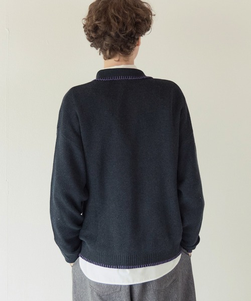 PBLIM（ページボーイリム）の「《UNISEX》チャイナポロニット（ニット/セーター・レディース・アイボリー/チャコールグレー・FREE）」の22枚目の写真