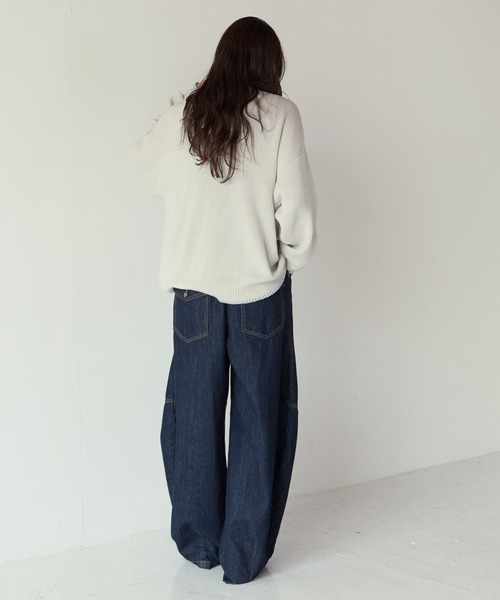 PBLIM（ページボーイリム）の「《UNISEX》チャイナポロニット（ニット/セーター・レディース・アイボリー/チャコールグレー・FREE）」の9枚目の写真