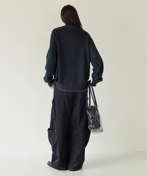 PBLIM（ページボーイリム）の「《UNISEX》チャイナポロニット（ニット/セーター・レディース・アイボリー/チャコールグレー・FREE）」の18枚目の写真