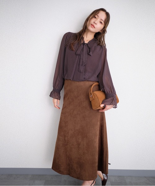 murea(ミュレア)の「ドット柄シアーボウタイカシュクールブラウス(シャツ/ブラウス・レディース・ブラウン/ブラック・FREE)」の17枚目の写真