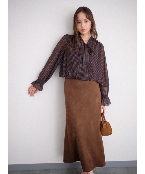 murea(ミュレア)の「ドット柄シアーボウタイカシュクールブラウス(シャツ/ブラウス・レディース・ブラウン/ブラック・FREE)」の18枚目の写真