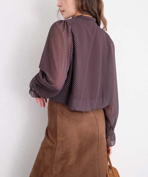 murea(ミュレア)の「ドット柄シアーボウタイカシュクールブラウス(シャツ/ブラウス・レディース・ブラウン/ブラック・FREE)」の22枚目の写真