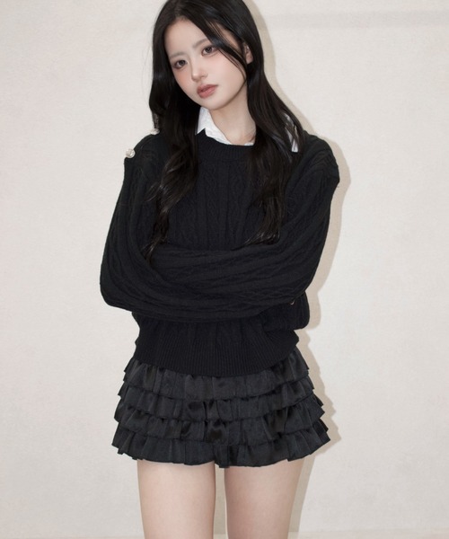REINE NOIRE(レーヌノワール)の「Cherie Collar Knit. / シェリーカラーニット(ニット/セーター・レディース・ブラック・FREE)」の10枚目の写真