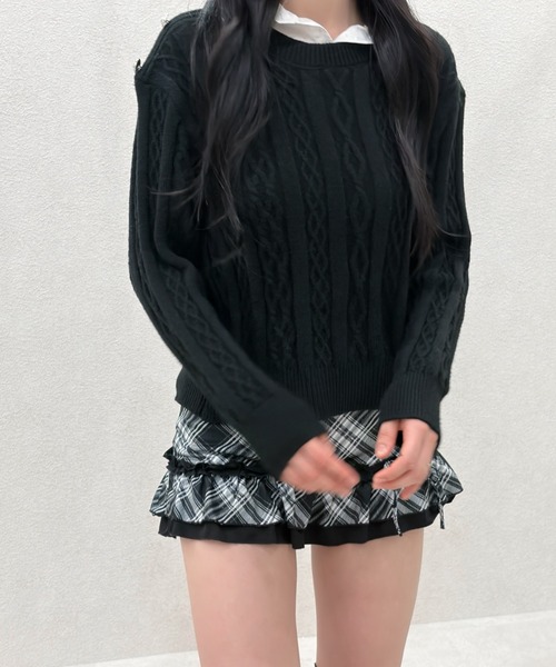 REINE NOIRE(レーヌノワール)の「Cherie Collar Knit. / シェリーカラーニット(ニット/セーター・レディース・ブラック・FREE)」の11枚目の写真