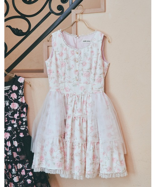 mellfy memory(メルフィーメモリー)の「Rose perfume tulle veil onepiece(ワンピース・レディース・ピンク/ブラック・M/S)」の21枚目の写真