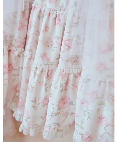 mellfy memory(メルフィーメモリー)の「Rose perfume tulle veil onepiece(ワンピース・レディース・ピンク/ブラック・M/S)」の10枚目の写真