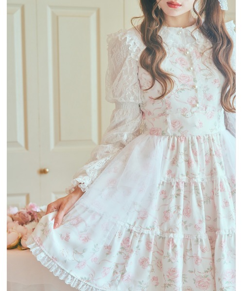 mellfy memory(メルフィーメモリー)の「Rose perfume tulle veil onepiece(ワンピース・レディース・ピンク/ブラック・M/S)」の3枚目の写真