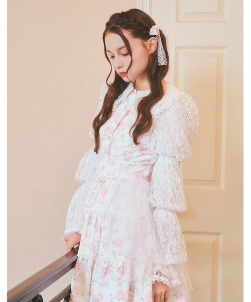 mellfy memory(メルフィーメモリー)の「Rose perfume tulle veil onepiece(ワンピース・レディース・ピンク/ブラック・M/S)」の6枚目の写真