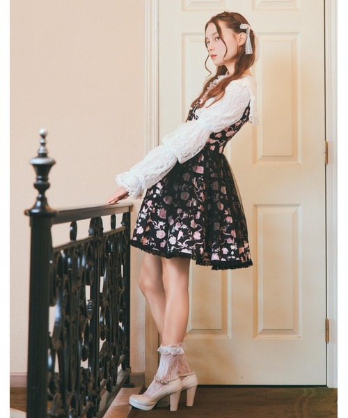 mellfy memory(メルフィーメモリー)の「Rose perfume tulle veil onepiece(ワンピース・レディース・ピンク/ブラック・M/S)」の16枚目の写真