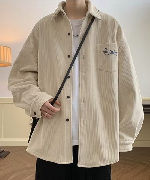 KELVIN(ケルヴァン)の「Wide Rib Corduroy Pocket Shirt ワイドリブコーデュロイポケットシャツ(シャツ/ブラウス・メンズ・ブラック/アイボリー・MEDIUM/LARGE)」の2枚目の写真