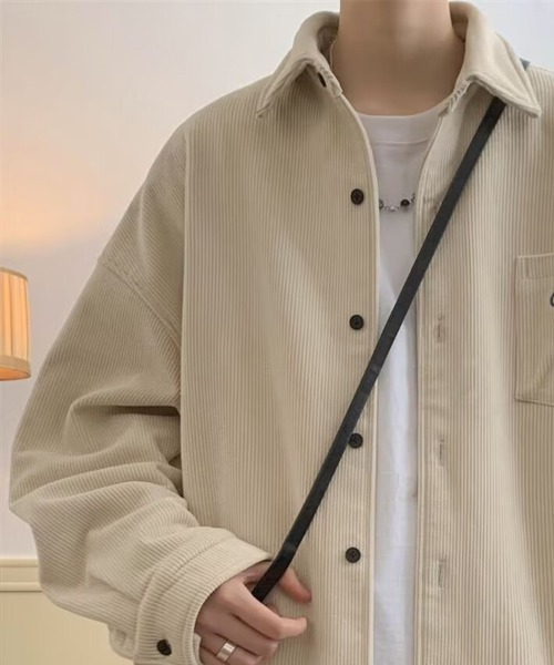 KELVIN(ケルヴァン)の「Wide Rib Corduroy Pocket Shirt ワイドリブコーデュロイポケットシャツ(シャツ/ブラウス・メンズ・ブラック/アイボリー・MEDIUM/LARGE)」の3枚目の写真