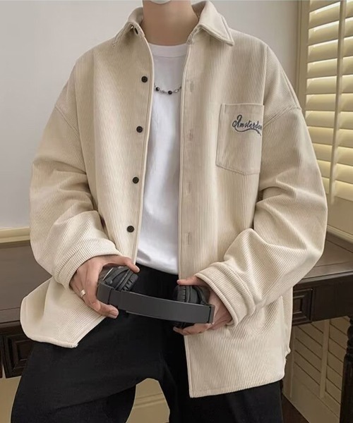 KELVIN(ケルヴァン)の「Wide Rib Corduroy Pocket Shirt ワイドリブコーデュロイポケットシャツ(シャツ/ブラウス・メンズ・ブラック/アイボリー・MEDIUM/LARGE)」の5枚目の写真