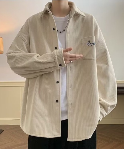KELVIN(ケルヴァン)の「Wide Rib Corduroy Pocket Shirt ワイドリブコーデュロイポケットシャツ(シャツ/ブラウス・メンズ・ブラック/アイボリー・MEDIUM/LARGE)」の6枚目の写真