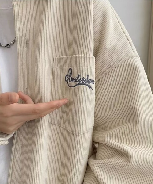 KELVIN(ケルヴァン)の「Wide Rib Corduroy Pocket Shirt ワイドリブコーデュロイポケットシャツ(シャツ/ブラウス・メンズ・ブラック/アイボリー・MEDIUM/LARGE)」の8枚目の写真