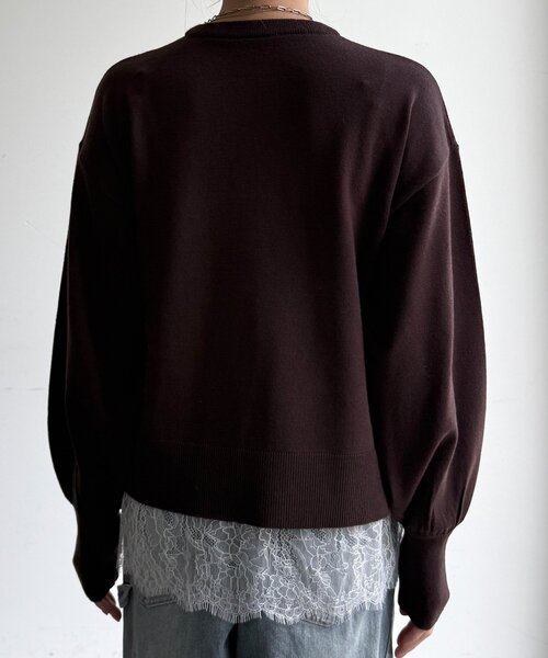 DouDou(ドゥドゥ)の「【WEB限定】レースキャミ+ニットセット(ニット/セーター・レディース・ブラウン/ブラック/チャコールグレー・FREE)」の20枚目の写真