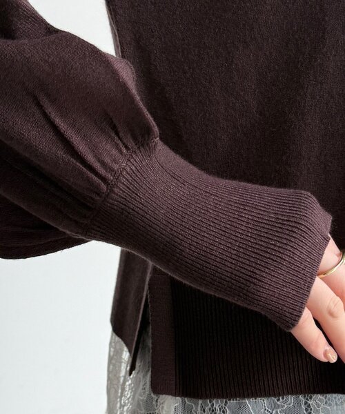 DouDou(ドゥドゥ)の「【WEB限定】レースキャミ+ニットセット(ニット/セーター・レディース・ブラウン/ブラック/チャコールグレー・FREE)」の8枚目の写真