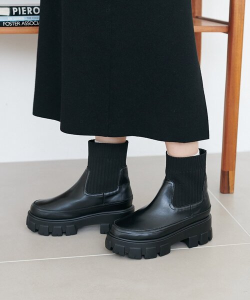 DISCOAT(ディスコート)の「トラックソールソックスブーツ(ブーツ・レディース・ブラック/ブラウン・X-LARGE/LARGE/MEDIUM/SMALL)」の5枚目の写真