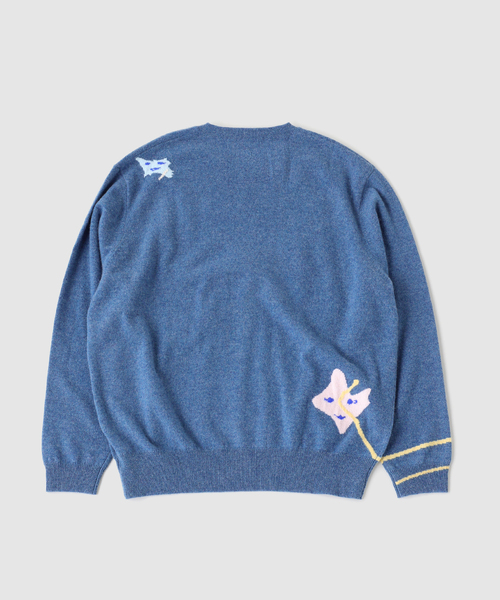 WISM(ウィズム)の「ADRIAN CASHMERE / エイドリアン カシミア Gargyle Sweater(ニット/セーター・メンズ・イエロー/ブルー・X-LARGE)」の3枚目の写真