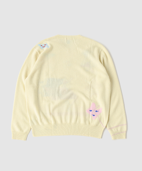 WISM(ウィズム)の「ADRIAN CASHMERE / エイドリアン カシミア Gargyle Sweater(ニット/セーター・メンズ・イエロー/ブルー・X-LARGE)」の4枚目の写真