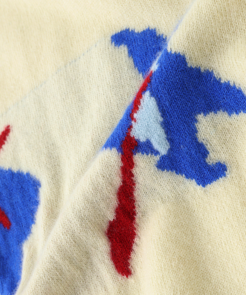 WISM(ウィズム)の「ADRIAN CASHMERE / エイドリアン カシミア Gargyle Sweater(ニット/セーター・メンズ・イエロー/ブルー・X-LARGE)」の7枚目の写真